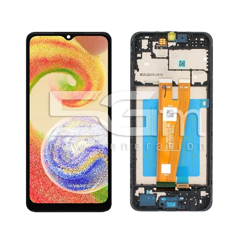 Érintőképernyős Kijelző + Keret Fekete Samsung A04 (IPS) | 5G-M