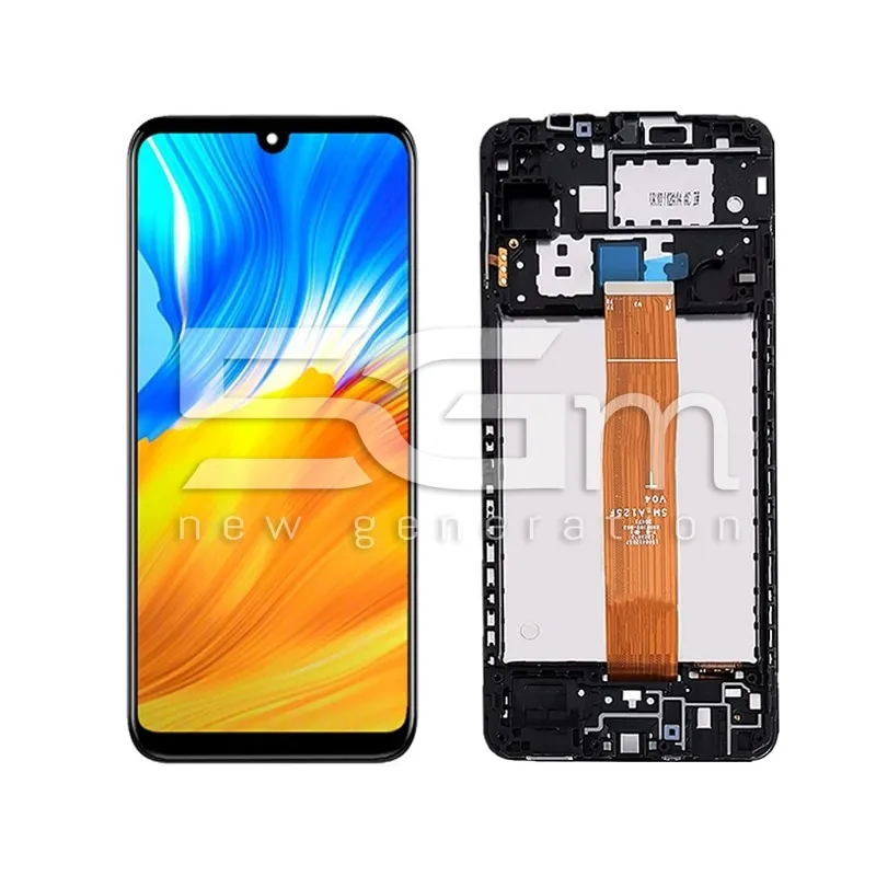 Érintőkijelző + Keret Fekete Samsung SM-A125 A12 (IPS) | 5G-M Webáruház