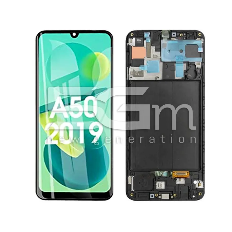 Écran Tactile + Châssis Noir Samsung SM-A505 A50 (Oled) | 5G-M