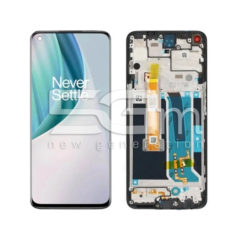 Érintőképernyő + Keret Fekete OnePlus Nord N10 5G (IPS) | 5G-M Online Áruház