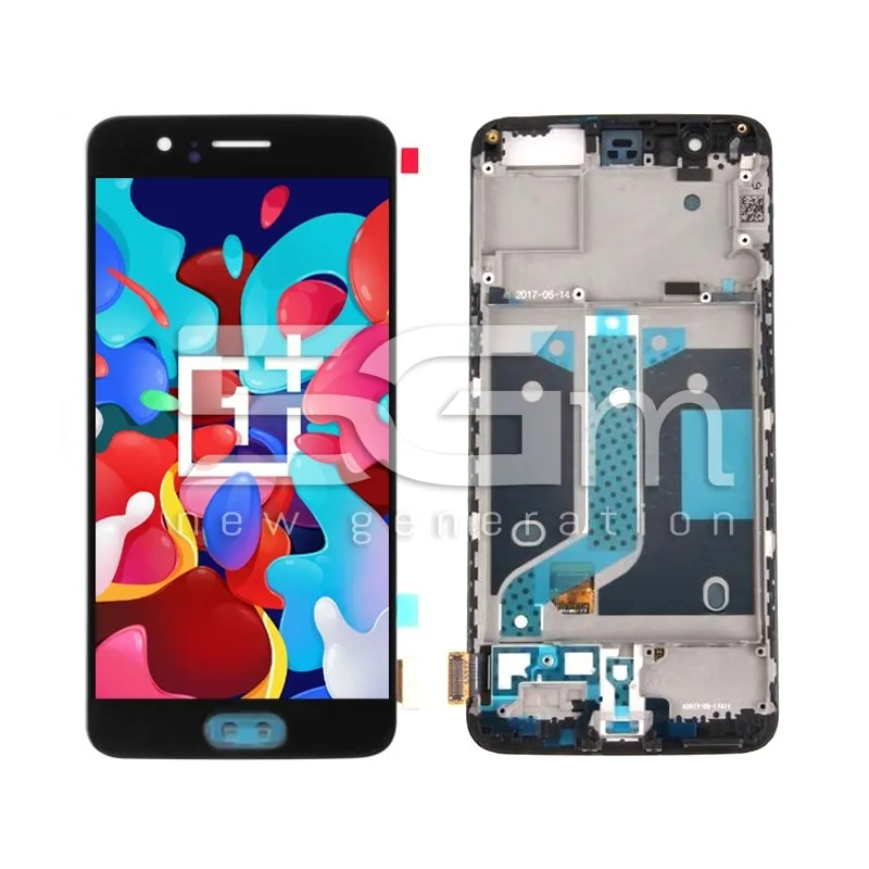 Écran Tactile + Châssis Noir OnePlus 5 (CG) | 5G-M.com