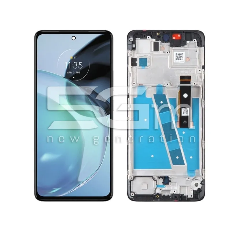 Érintőkijelző + Keret Fekete Moto G72 (OLED) | 5G-M Online Áruház