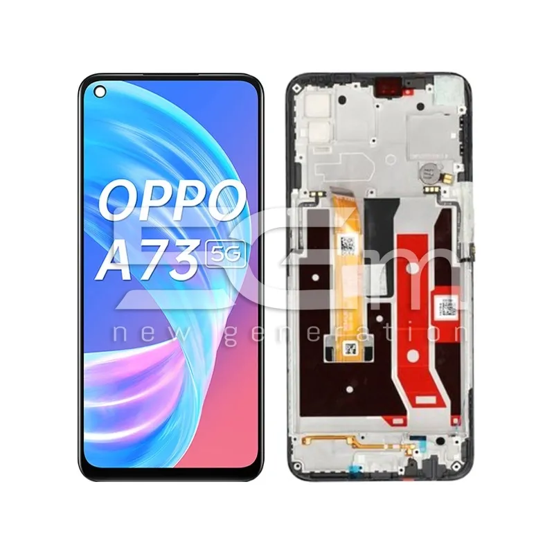 Écran Tactile + Châssis Navy Black OPPO A73 5G (IPS) | 5G-M