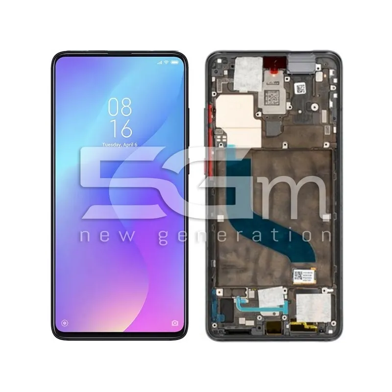Kijelző + Keret Fekete Xiaomi Mi 9T - Mi 9T Pro (OLED) | 5G-M