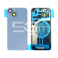 Achterkant Cover Blauw + Houder + Magneetring iPhone 14 Zonder Logo | 5G-M