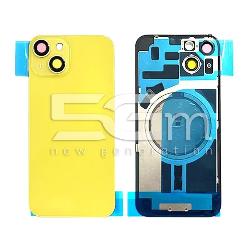 Retro Cover Yellow + Holder + Magnetism Ring iPhone 14 No Logo | Store Online 5G-M