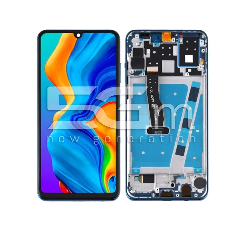 Display Touchscreen + Rahmen Pfauenblau Huawei P30 Lite | 5G-M