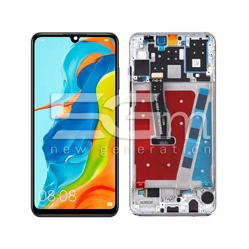 Écran Tactile + Châssis Blanc Perle Huawei P30 Lite (IPS) 48MP | 5G-M