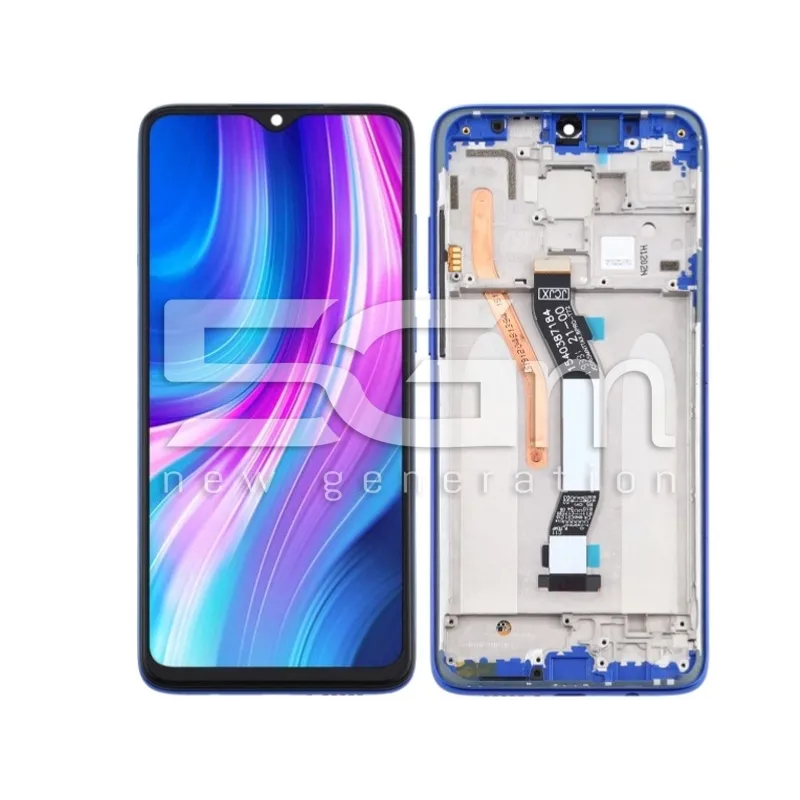 Érintőkijelző + Keret Óceánkék Xiaomi Redmi Note 8 Pro (COG) | 5G-M