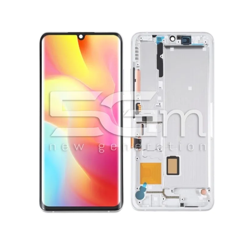 Écran Tactile + Châssis Glacier White Xiaomi Mi Note 10 Lite (Pulled) | 5G-M