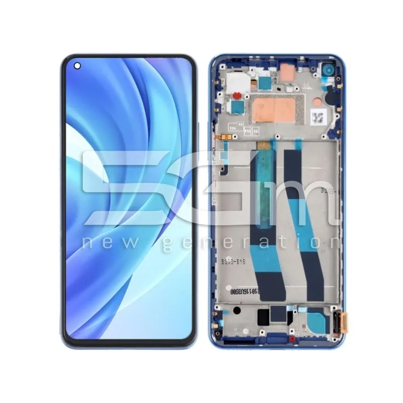 Écran Tactile + Cadre Bubblegum Blue Xiaomi Mi 11 Lite (PULLED) | 5G-M