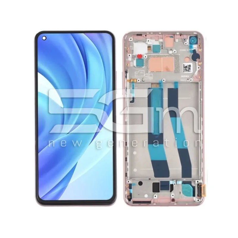 Display Touch + Frame Peach Pink Xiaomi Mi 11 Lite (Pulled) | Store Online 5G-M
