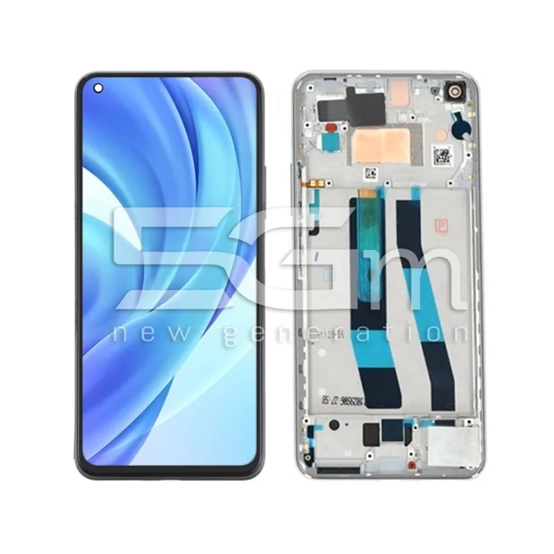Écran Tactile + Châssis Snowflake White Xiaomi Mi 11 Lite (Pulled) | 5G-M