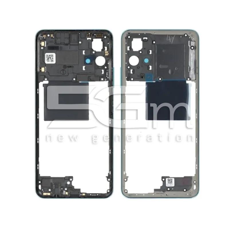 Middle Frame Cool Blue + Antenna NFC Xiaomi Poco M4 Pro 5G | Store Online 5G-M