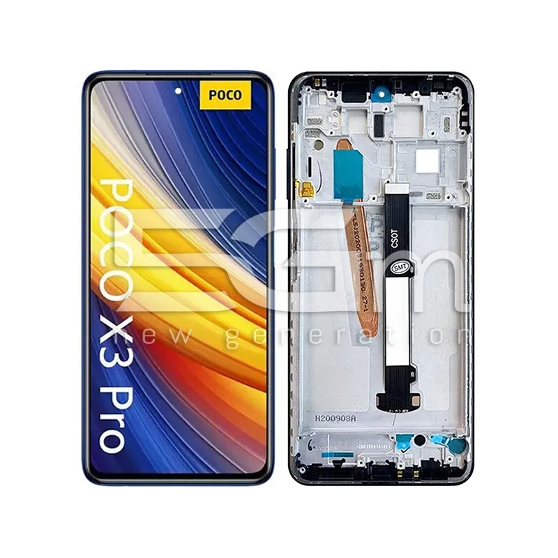 Xiaomi Poco X3 Pro Érintőkijelző + Keret Phantom Fekete (IPS) | 5G-M