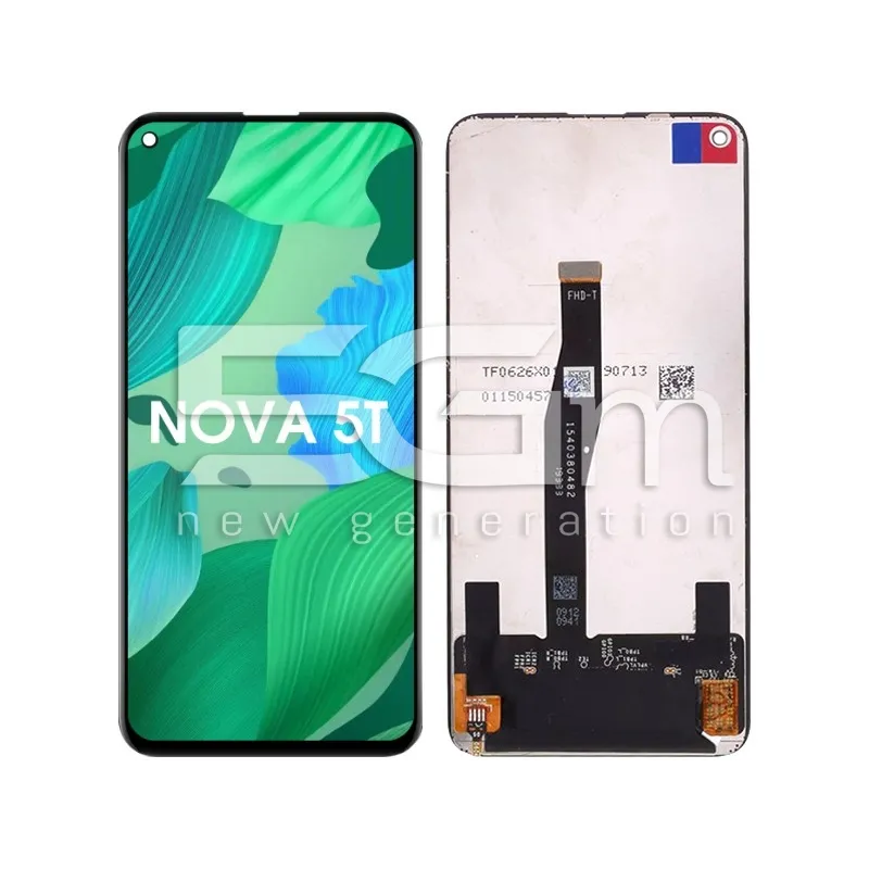 Kijelző Érintő Fekete Huawei Nova 5T / Honor 20s (COG) | 5G-M