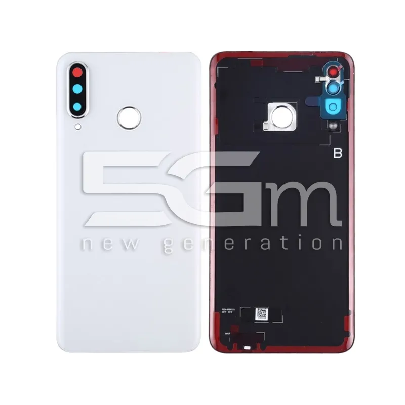Hátlap Fehér + Kamera Üveg Huawei P30 Lite 24 MPX Logó Nélküli | 5G-M