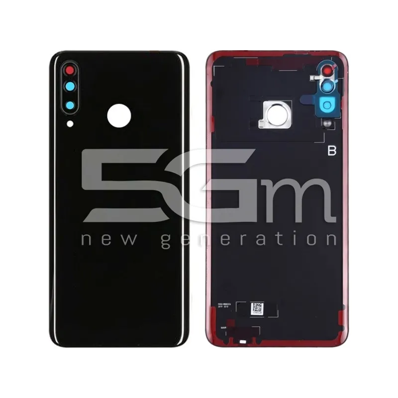 Retro Cover Nero + Vetrino Camera Huawei P30 Lite 24 MPX No Logo