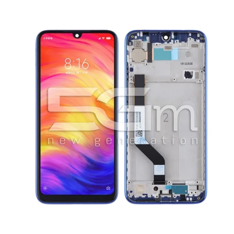 Érintőkijelző + Keret Kék Xiaomi Redmi Note 7 - 7 Pro (IPS) | 5G-M.com