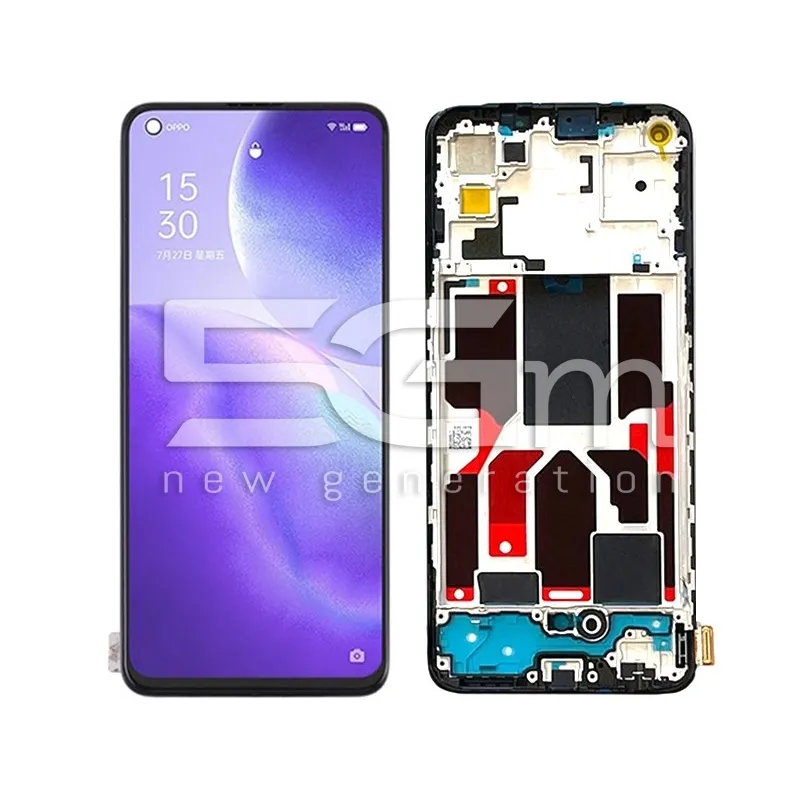 Écran Tactile + Châssis Noir OPPO Reno 5 5G (OLED) | 5G-M