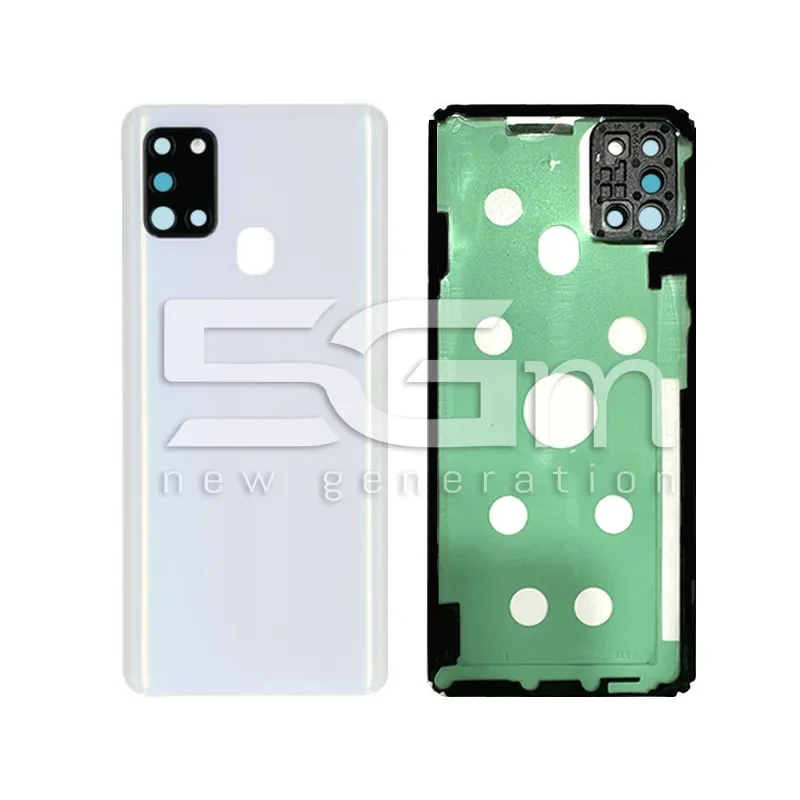 Retro Cover Bianco + Vetrino Camera Samsung SM-A217 A21s No Logo | Store Online 5G-M