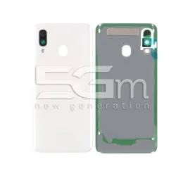 Cache Arrière Blanc + Vitre Caméra Samsung A40 Sans Logo | 5G-M