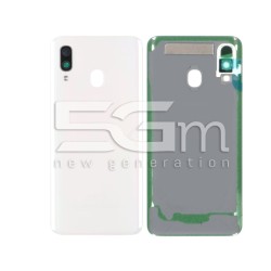 Rear Cover White + Camera Lens Samsung SM-A405F A40 No Logo