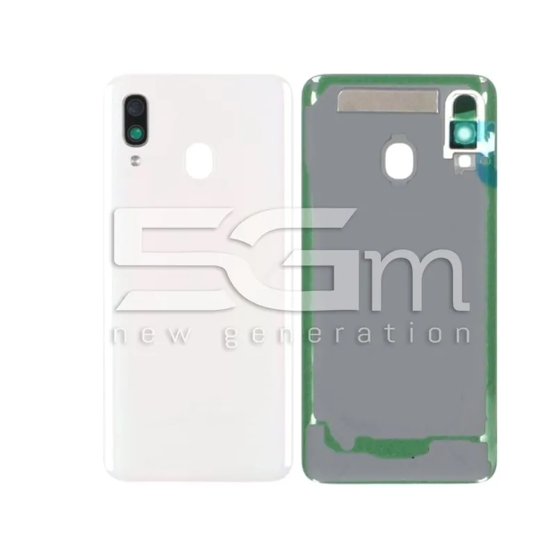 Cache Arrière Blanc + Vitre Caméra Samsung A40 Sans Logo | 5G-M