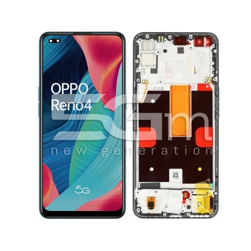 Ecran Tactil + Ramă Space Black Oppo Reno 4 5G (OLED) | 5G-M.com