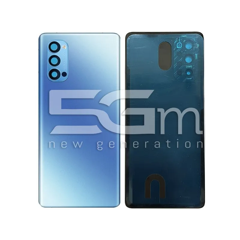 Retro Cover Blue + Vetrino Camera OPPO Reno 4 Pro 5G No Logo