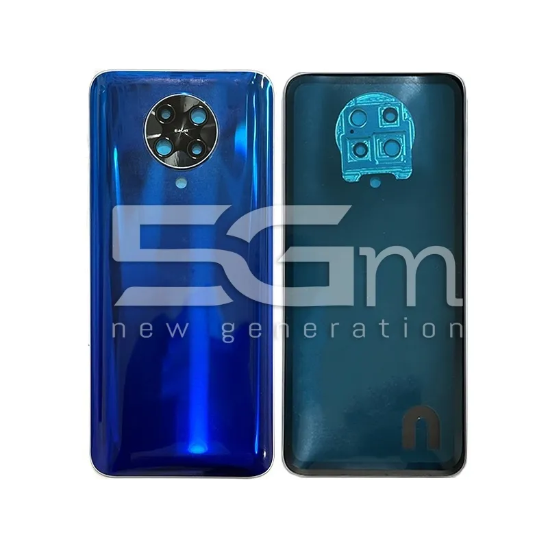 Cache Arrière Bleu Néon + Verre Caméra Xiaomi Poco F2 Pro Sans Logo
