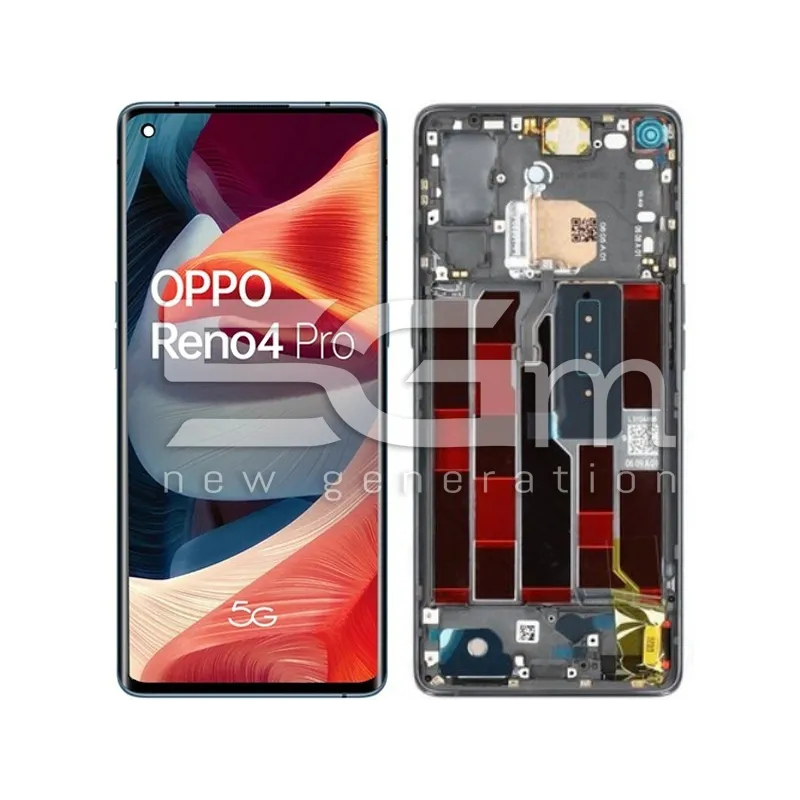 Ecran Tactil + Ramă Space Black Oppo Reno 4 Pro 5G (OLED) | 5G-M