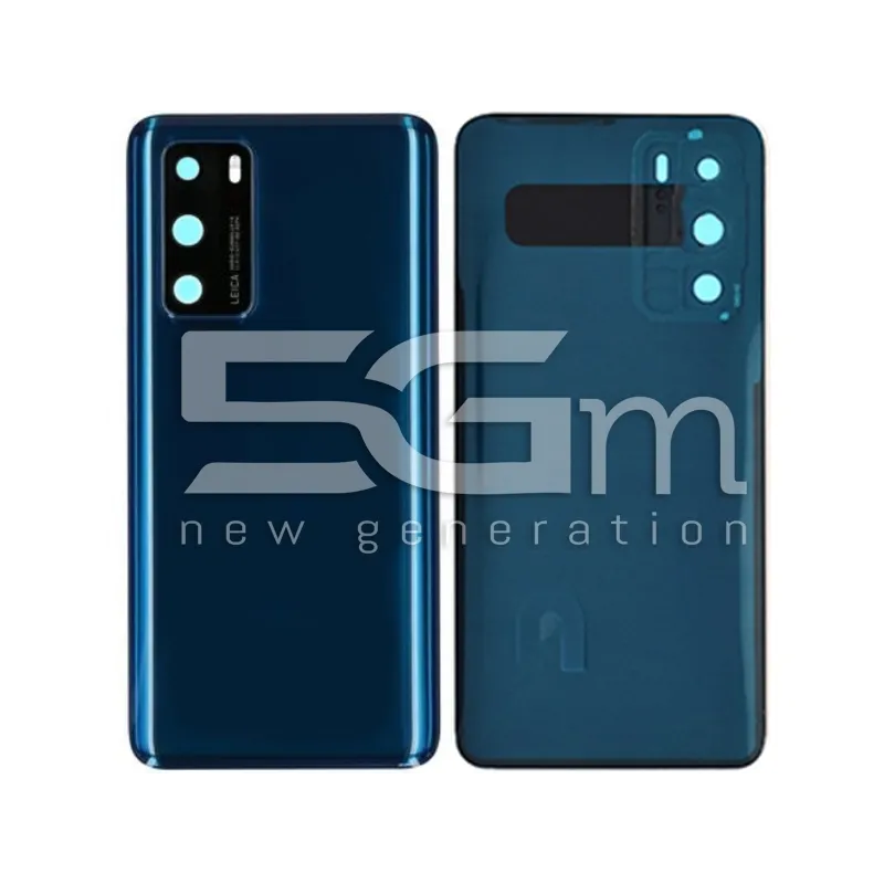 Huawei P40 Kék Hátlap + Kamera Üveg Logó Nélküli | 5G-M
