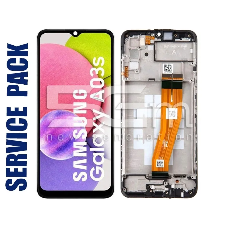 Érintőkijelző + Keret Fekete Samsung SM- A037 A03s Ori (NEM EU) | 5G-M.com