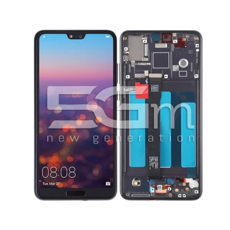 Écran Tactile + Châssis Noir Huawei P20 (IPS) | 5G-M.com