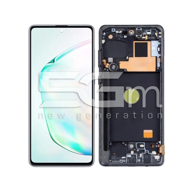 Samsung Note 10 Lite SM-N770 Érintőkijelző+Keret Fekete (OLED) | 5G-M