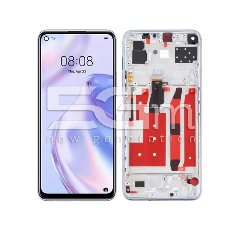 Érintőkijelző + Keret Space Silver Huawei P40 lite 5G (IPS) | 5G-M