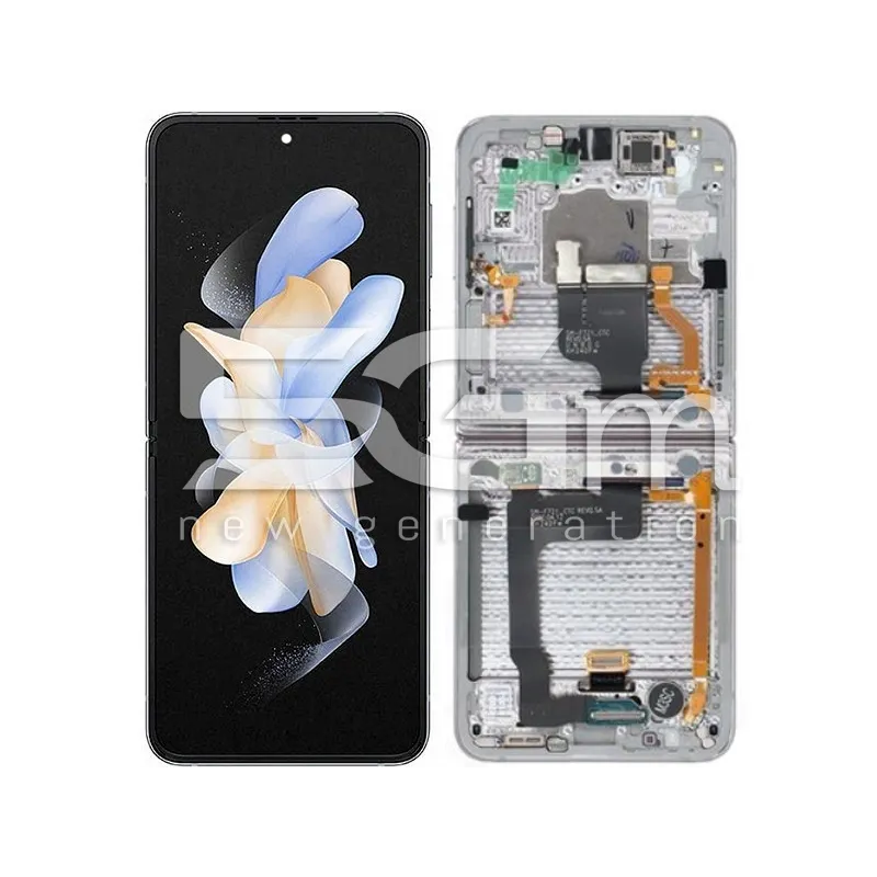 Ecrã Tátil + Ramă Silver White Samsung SM-F721 Flip4 Ori | 5G-M