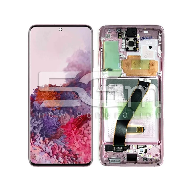Display Touchscreen + Rahmen Pink Samsung S20 Ori | 5G-M