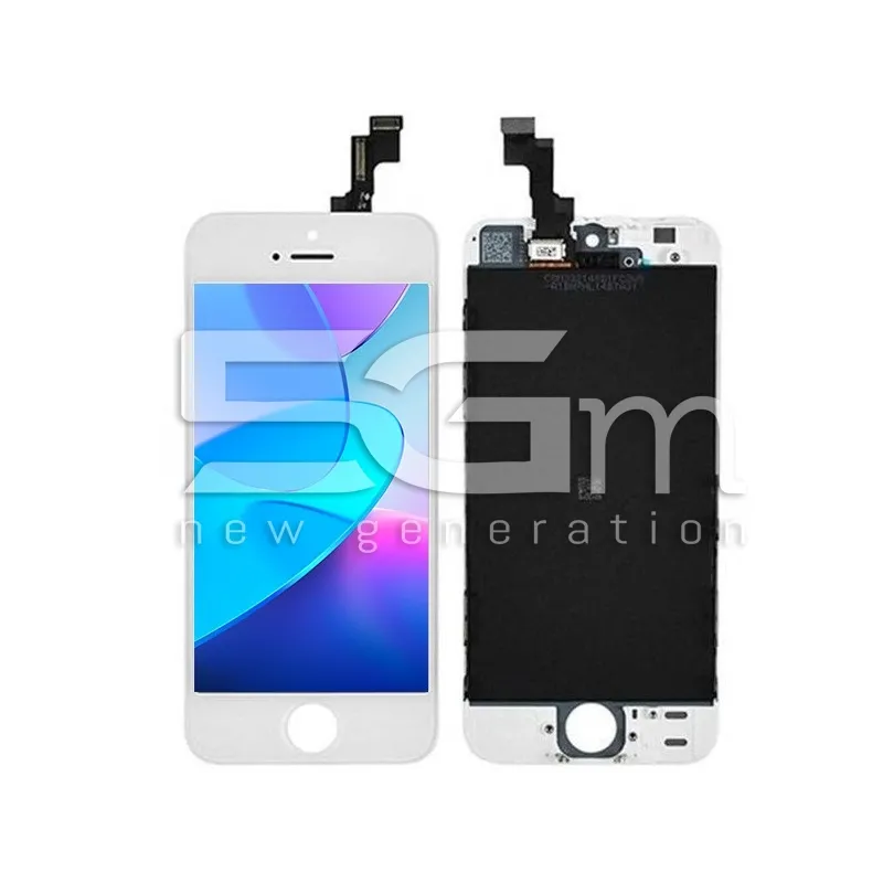 Display Touch Weiß + Rahmen iPhone 5S Ohne Logo | 5G-M.com