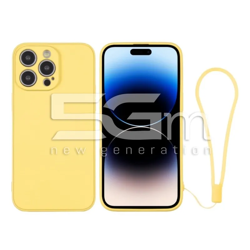 Custodia Gialla in Silicone + Cinturino Da Polso iPhone 14 Pro Max | Store Online 5G-M
