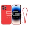 Piros Szilikon Tok + Csuklópánt iPhone 14 Pro Max | 5G-M Webáruház