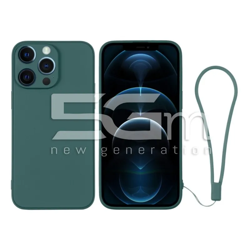 Custodia in Silicone Verde + Cinturino Da Polso iPhone 12 Pro Max | Store Online 5G-M