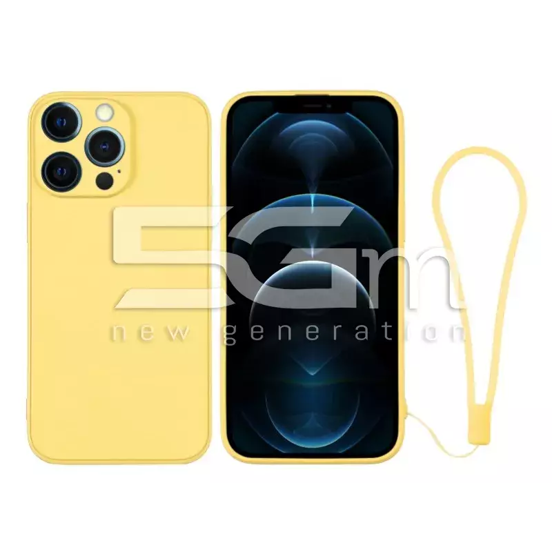 Silicone Case Yellow + Wrist Strap iPhone 12 Pro Max