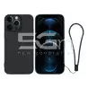 Custodia in Silicone Nera + Cinturino Da Polso iPhone 12 Pro Max