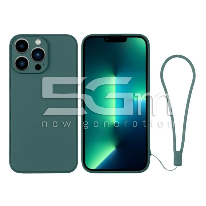 Coque Silicone Verte + Dragonne iPhone 13 Pro Max | 5G-M