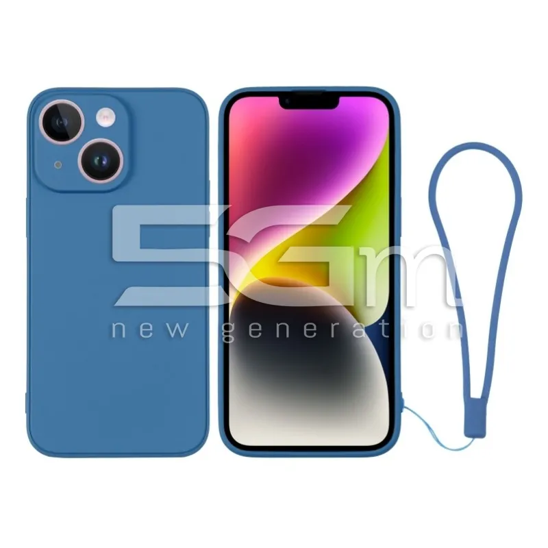 Kék Szilikon Tok + Csuklópánt iPhone 14 Plus | 5G-M Online Áruház