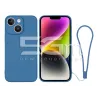 Custodia in Silicone Blu + Cinturino Da Polso iPhone 14 Plus | Store Online 5G-M