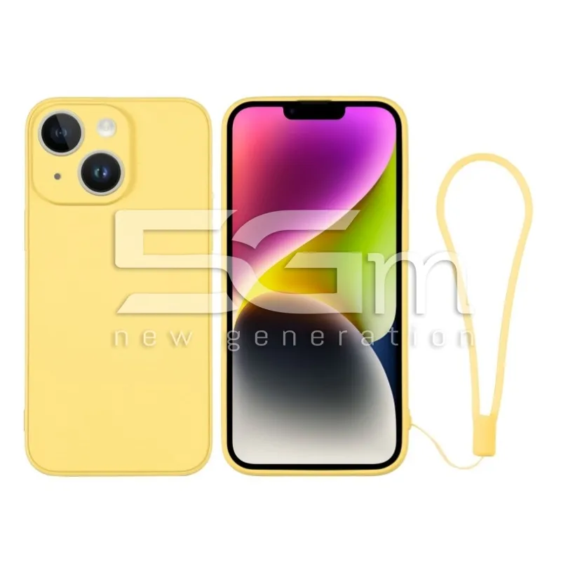 Szilikon Tok Sárga + Csuklópánt iPhone 14 Plus | 5G-M.com