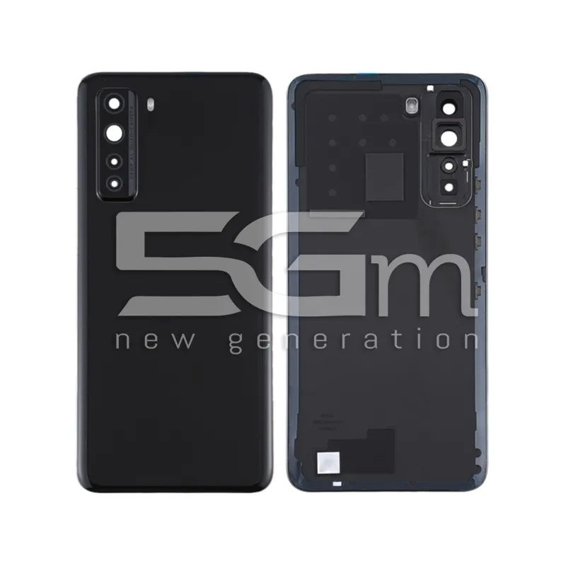 Cache Arrière Noir + Vitre Caméra Huawei P40 Lite 5G Sans Logo | 5G-M